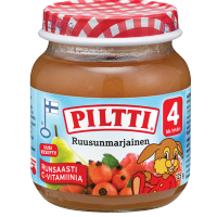 Piltti Ruusunmarjainen, малина, груша и облепиха, с 4 мес., 125 гр.