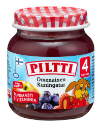 Piltti Omenainen kuningatar, яблоко малина и черника, с 4 мес., 125 гр.