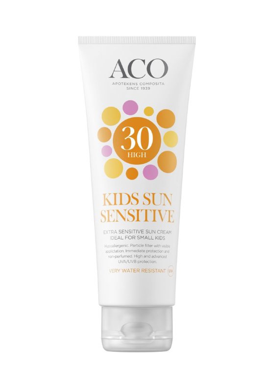 ACO Kids Sun Sensitive SPF 30, гипоаллергенный,  125 мл.