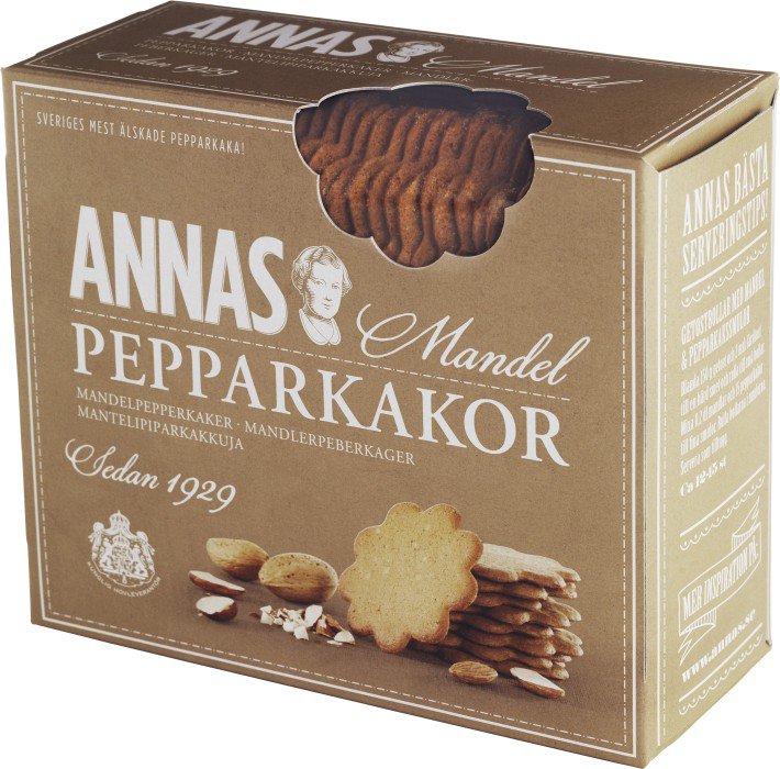 Печенье имбирное с миндалем Annas Mandel Pepparkakor, 300 гр.