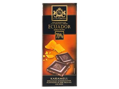 Шоколад тёмный J.D. Gross Ecuador 70% Edelcacao Caramel, карамель, 125 гр.
