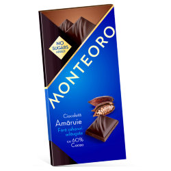 Шоколад темный без сахара Monteoro Dark, 90 гр.
