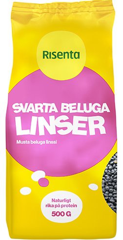 Чечевица черная Risenta Svarta Beluga Linser, 500 гр.