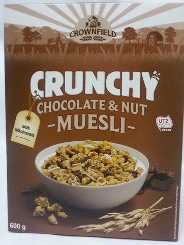 Мюсли Crownfield Crunchy Muesli chocolate & nut, 600 гр.