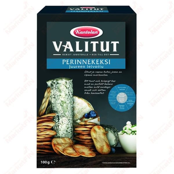 Крекеры из козьего сыра Kantolan Valitut Perinnekeksi, 100 гр.