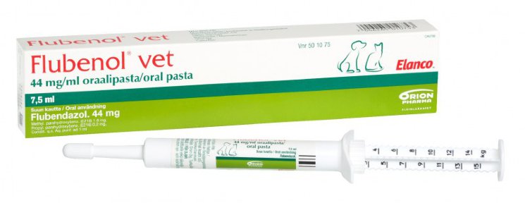 Глистогонное Flubenol Vet 4,4% паста, для собак и кошек, 7,5 мл.