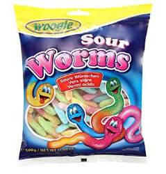 Мармелад "червяки" Woogie sour Worms, 250 гр.