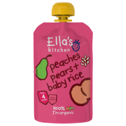 Ellas peaches pears + baby rice, персик, груша и рис, с 4 мес.