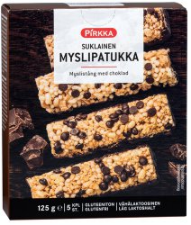 Батончики мюсли шоколадные Pirkka suklainen myslipatukka, 125 гр. 