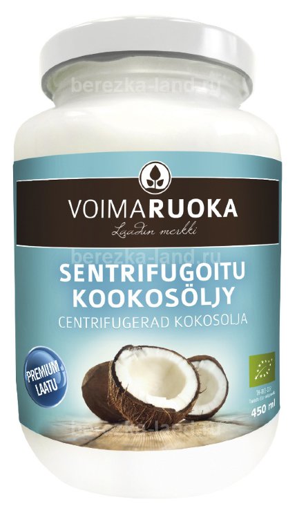 Кокосовое масло Премиум Voimaruoka Luomu Sentrifugoitu Kookosoljy, 450 гр.