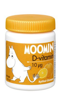 Витамин D жевательные MOOMIN, со вкусом апельсина, 100 табл.