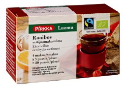 Чай ассорти Pirkka Luomu Rooibus, ройбуш, 20 пак.
