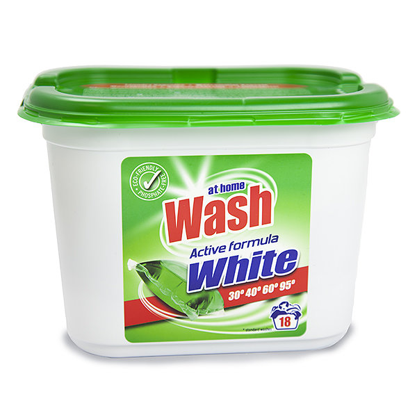 Капсулы для стирки белого белья At Home Wash Active Formula White, 16 шт.