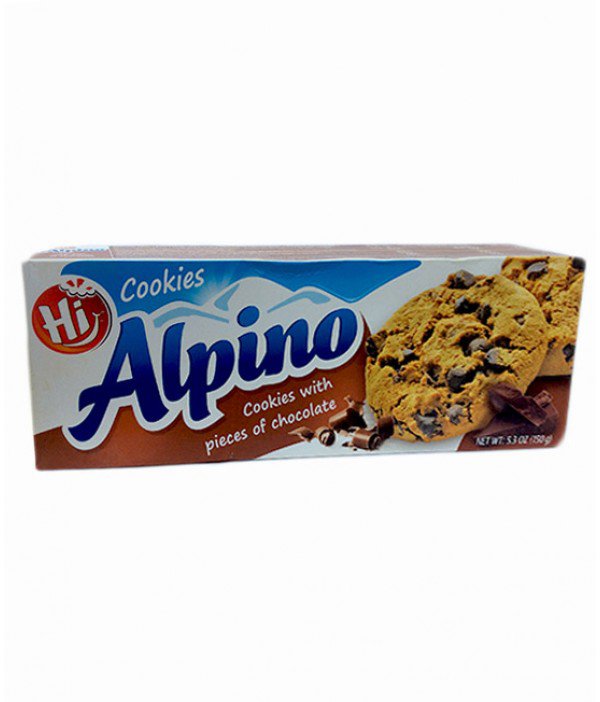 Печенье Alpino Cookies, с кусочками шоколада, 150 гр