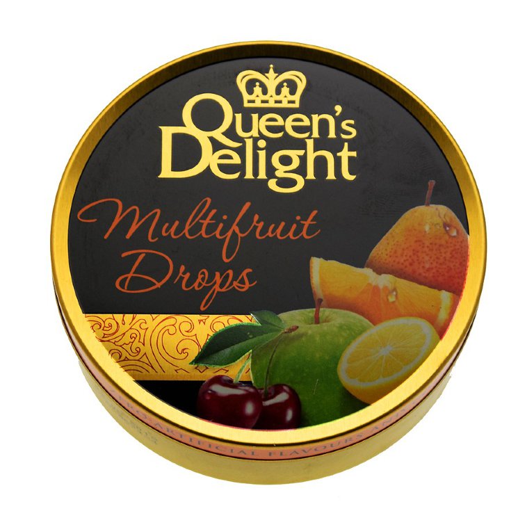 Леденцы Queens Delight Multifruit drops, мультифрукт, 150 гр.