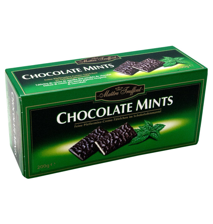 Шоколад темный с ментолом Maitre Truffout Chocolate Mints, 200 гр.