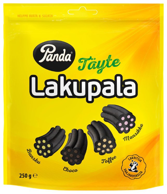 Лакричные конфеты 4 вкуса Panda Tayte Lakupala, 250гр