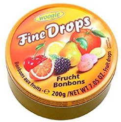 Леденцы Woogie Fine Drops frucht, ассорти, 200 гр.