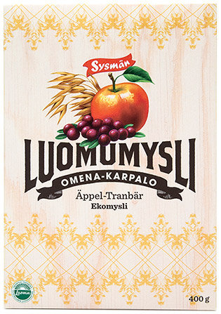 Мюсли Luomumysli omena karpalo, яблоко, брусника, 400 гр.