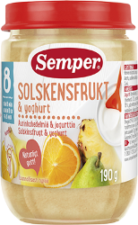Semper Solskensfrukt, фрукты с йогуртом, 190 гр.