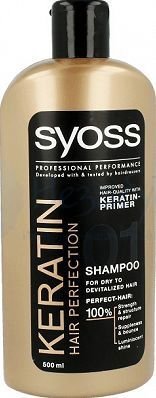 Шампунь для сухих и безжизненных волос Syoss Keratin-Primer Hair Perfection, 500мл