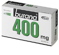 Burana 400 mg, (Бурана), болеутоляющее, жаропонижающее средство, 20 табл.