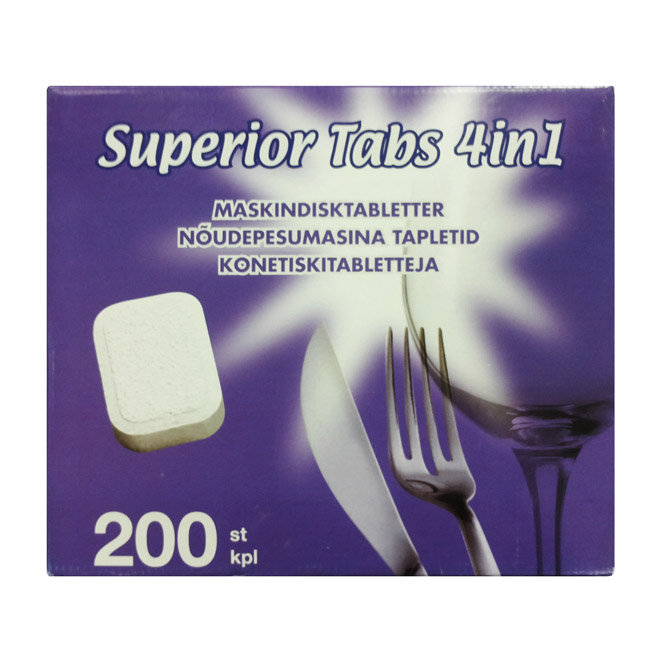Таблетки для ПММ Superior tabs 4in1, 200 шт.