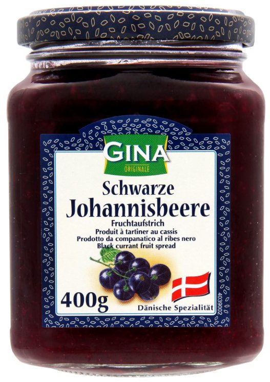 Варенье черная смородина Gina Schwarze Johannisbeere, 400 гр.