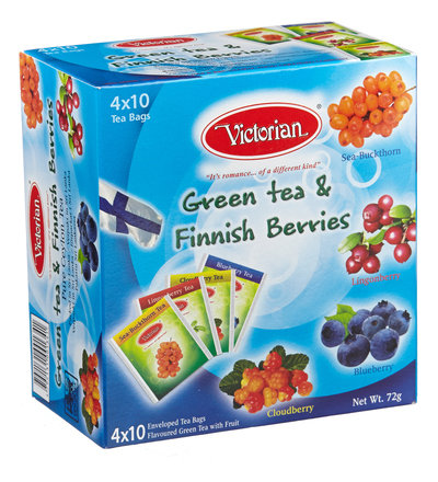 Чай зеленый Victorian Green tea Finish berries, 4х10 пак.