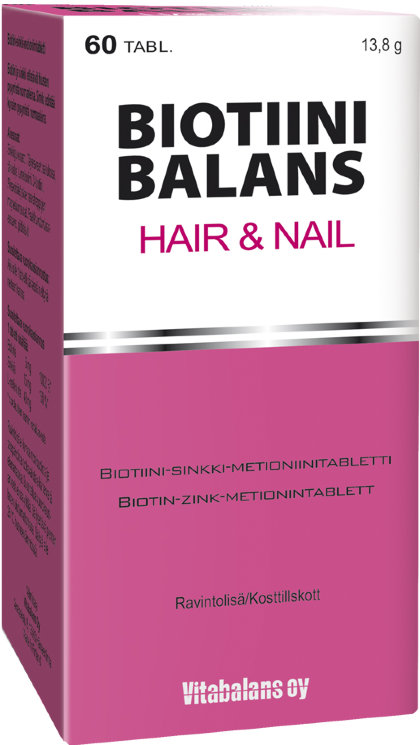 Biotiini Balans Hair&Nail Витамины для волос и ногтей, 60 шт.