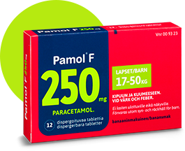 Pamol 250 mg жаропонижающее для детей от 4-х лет, банан, 12 таб.
