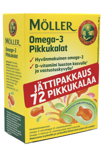 Рыбий жир Moller Omega-3 Pikkukalat, 72 капс.