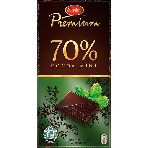 Шоколад Marabou Premium 70% Cocoa Mint, с ментолом, 100 гр.