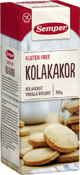 Печенье без глютена, ванильный бисквит, Semper Kolakakor, 150 гр.