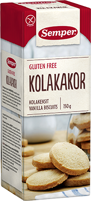 Печенье без глютена, ванильный бисквит, Semper Kolakakor, 150 гр.