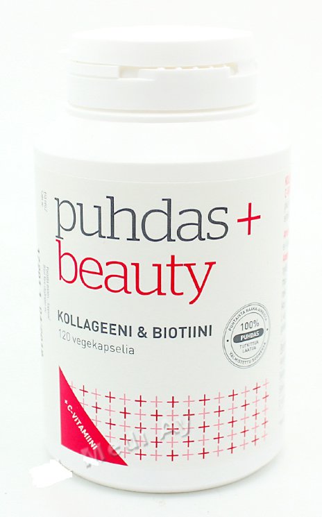 Puhdas + Beauty kollageeni & biotiini, коллаген и биотин, 120 капс.