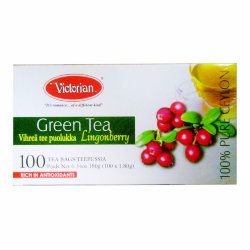 Чай зеленый с брусникой Victorian Green Tea Lingonberry, 100 пак.