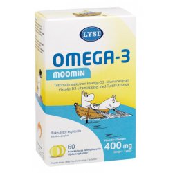 Lysi Omega-3 Moomin, Омега3 + D3, 60 капсул