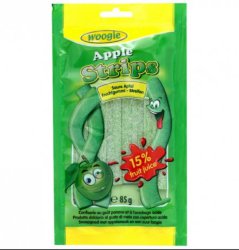 Конфеты яблочные Woogie Strips Apple, 85 гр.