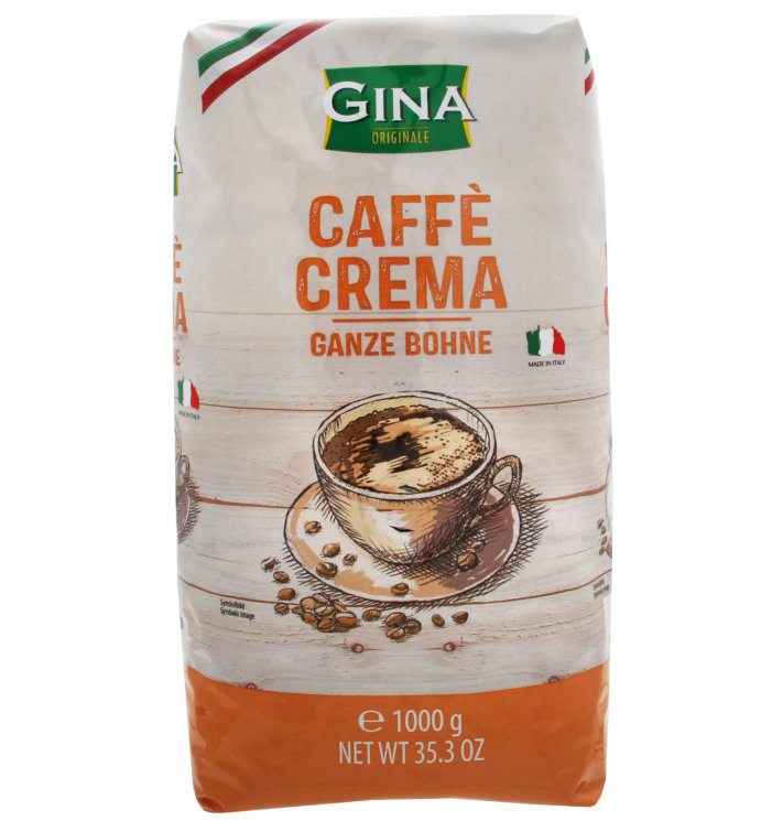Кофе в зернах Gina caffe Crema Ganze Bohne, 1 кг.