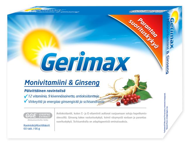 Поливитамины Gerimax Monivitamiini & Ginseng, 60 шт.