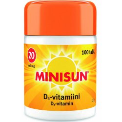 Витамины  D3 Minisun D3-vitamiini, 20 mkg, 100 таб.