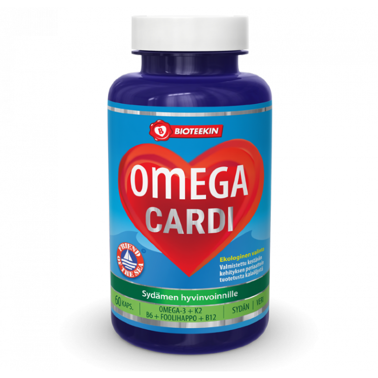 Витамины Bioteekin Omega Cardi Омега-3 для сердца и мозга, 60 капс.