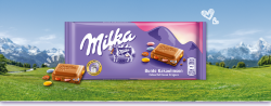 Milka Молочный шоколад с цв. драже какао Bunte kakaolinsen, 100 гр.
