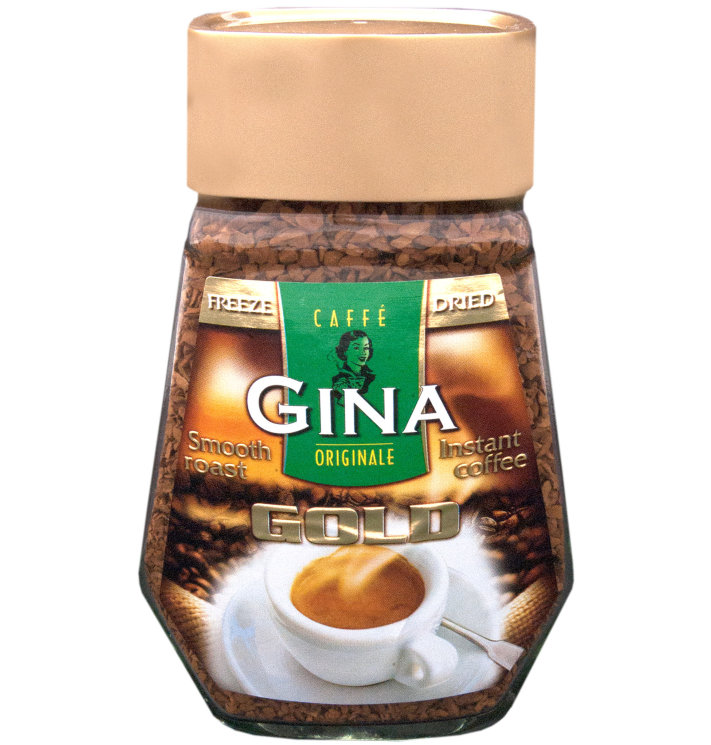 Кофе растворимый Gina Gold, 100 гр ст/б