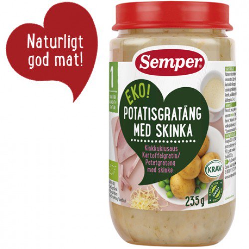 Semper EKO Potatisgratang Med Skinka запеченный картофель с ветчиной, 235 гр.