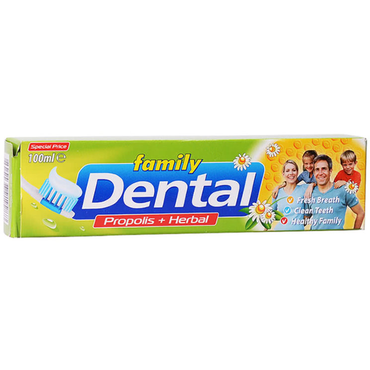 Зубная паста для всей семьи Family Dental Herbal, прополис, 100 мл.