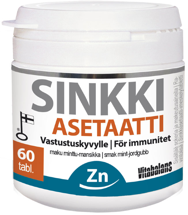 Цинк Sinkki Asetaatti, для иммунитета, 60 табл.