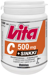 Витамин С + цинк, Vita C 500 mg + sinkki, 150 табл.