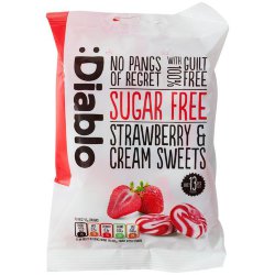 Конфеты без сахара Diablo Sugar Free strawberry, клубника, 75 гр.